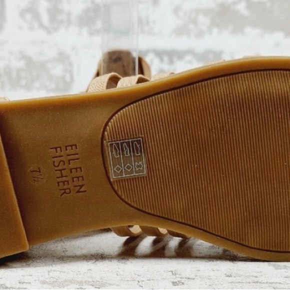 NEW Eileen Fisher Rato Elastic Tan Nubuck Gladiator‎ Sandals Flats Size 7.5 - Picture 7 of 7